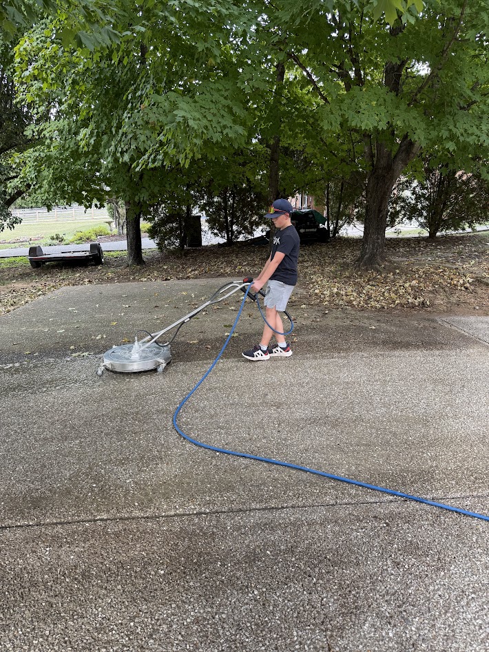 Before and after concrete pressure washing in Mt. Juliet, TN